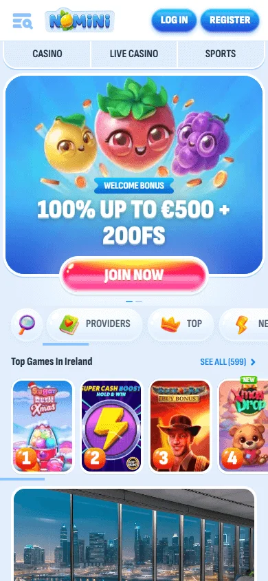Nomini Casino mobile home experience